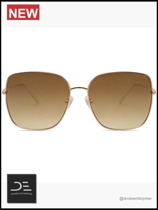 Oversized Square Metal Frame Sunglasses with UV400 Protection main image 6